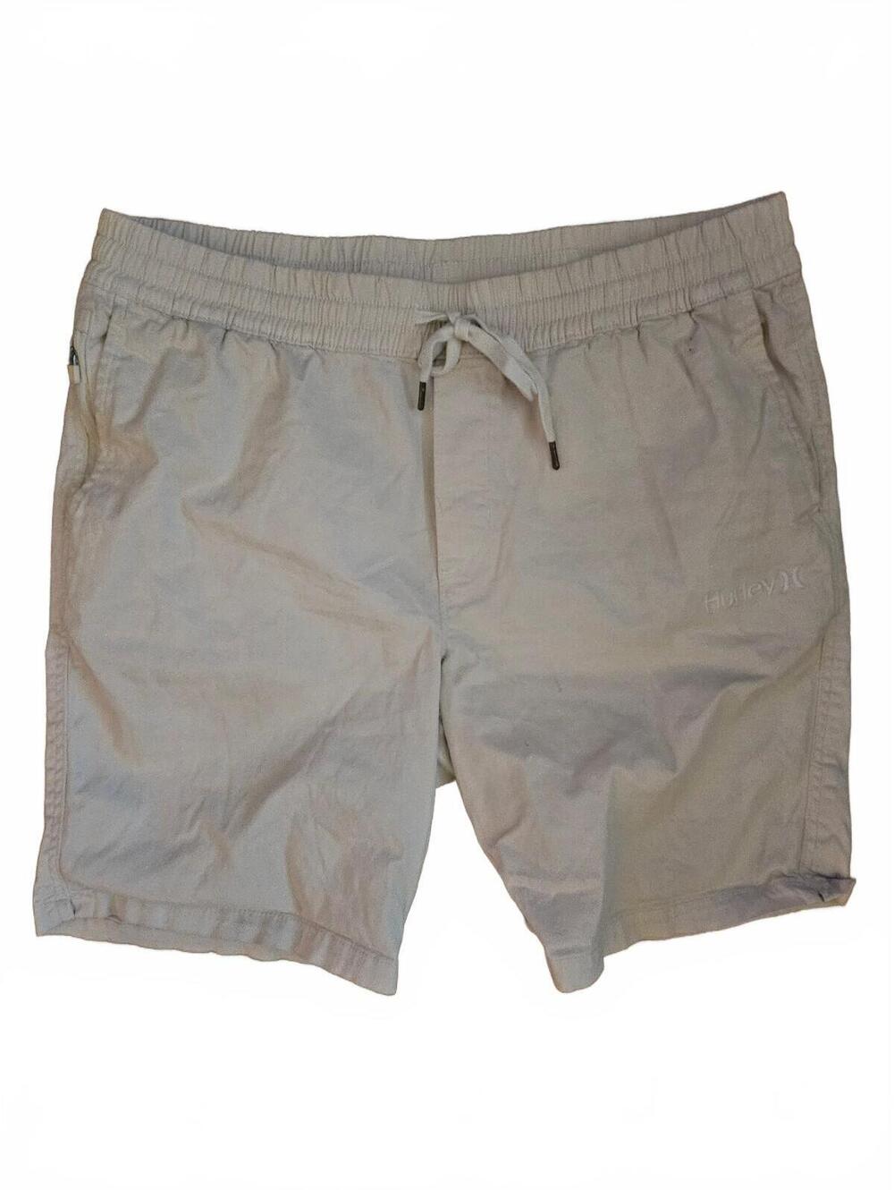 Men's Hurley drawstring Shorts - cream with zip pocket - Size L - EUC